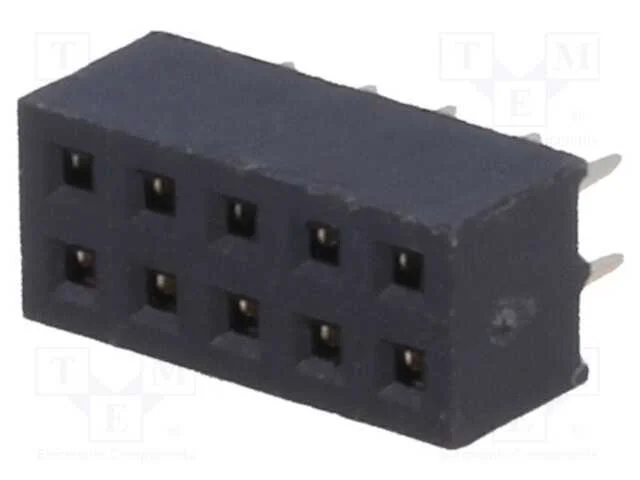 Tomada, pinos, fêmea, PIN: 10, simples, 2mm, THT,.