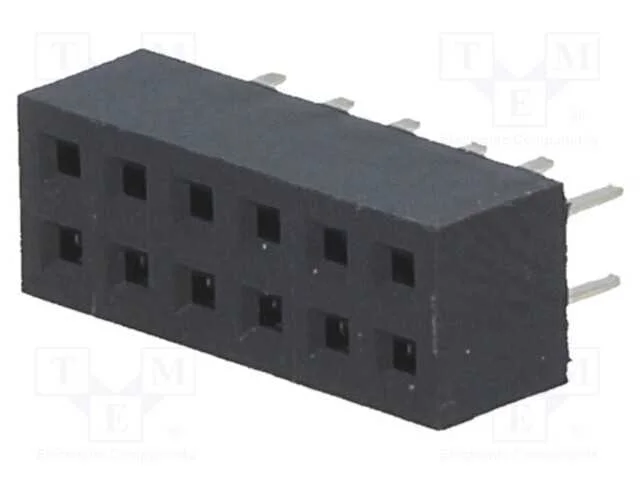 Tomada, pinos, fêmea, PIN: 12, simples, 2mm, THT,.