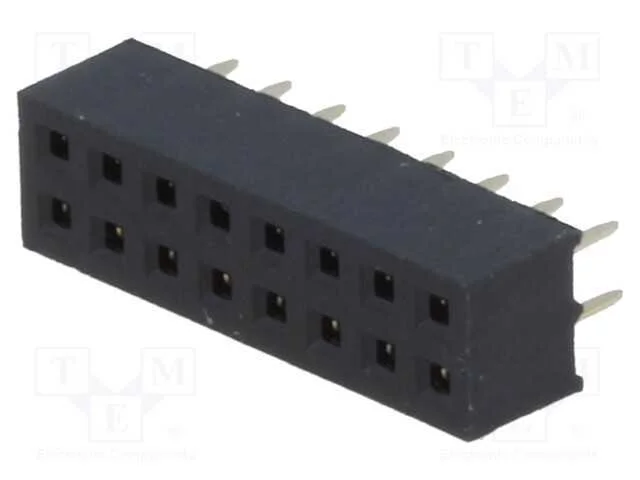Tomada, pinos, fêmea, PIN: 16, simples, 2mm, THT,.