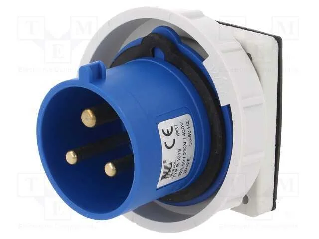 Conector: de alimentação, tomada, macho, 32A, 400.