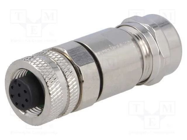 Ficha, M12, Pin: 8, Fêmea, Código A-Devicenet / Canopen, com Cabo