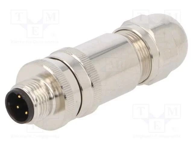 Ficha, M12, Pin: 4, Macho, Código D-Ethernet, com Cabo, Ip67, 250v
