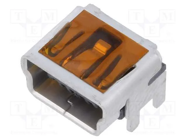 Conector: USB B mini, PIN: 5, THT, angulares 90, .