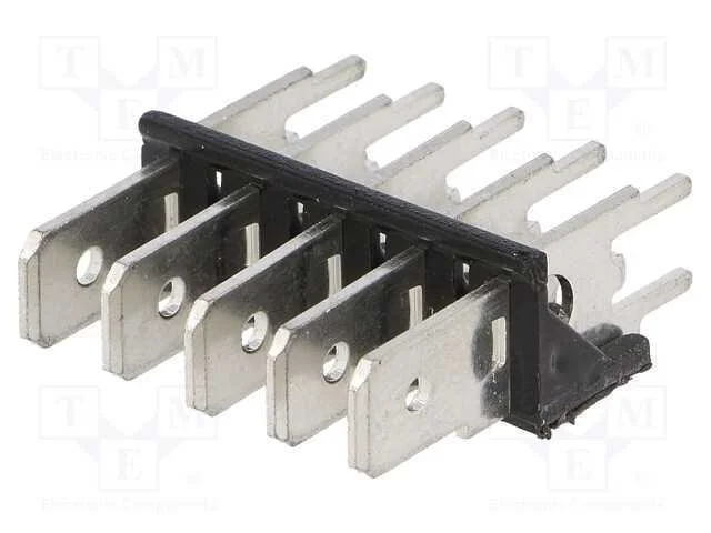 Conetor: Listel de Conectores, 6,3mm, 0,8mm, Tht, Latão, Estanhado