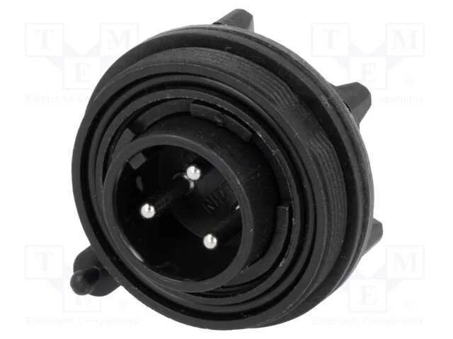 Conector: redondos, tomada, macho, PIN: 3, rosca .
