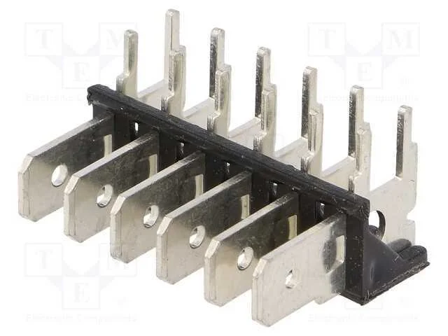 Conetor: Listel de Conectores, 6,4mm, 0,8mm, Tht, Latão, Estanhado