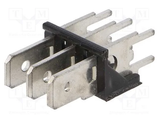 Conetor: Listel de Conectores, 6,3mm, 0,8mm, Tht, Latão, Estanhado