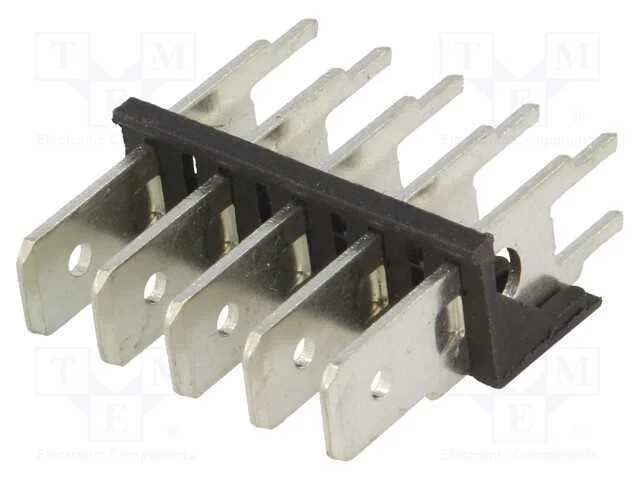 Conetor: listel de conectores, 6,3mm, 0,8mm, THT,.
