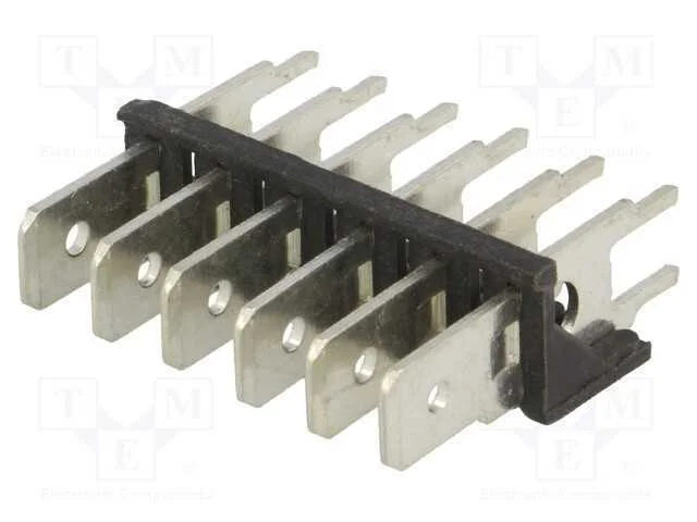 Conetor: listel de conectores, 6,3mm, 0,8mm, THT,.