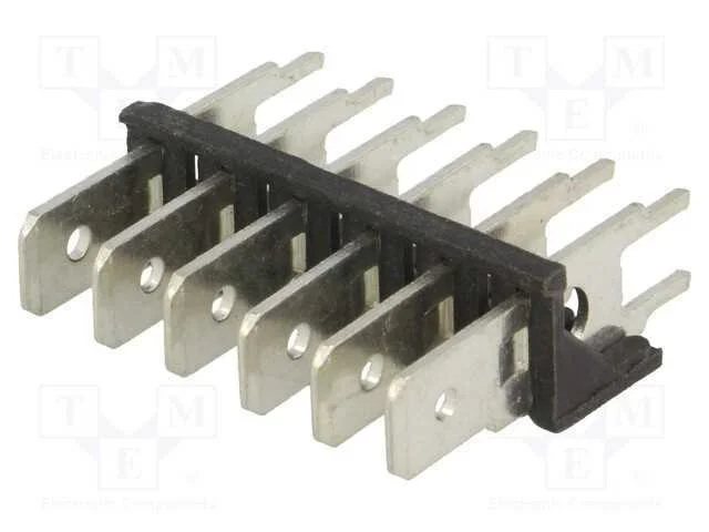 Conetor: listel de conectores, 6,3mm, 0,8mm, THT,.