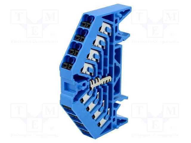 Conector: de Carril, 1,5mm2, Faixas: 1, Braçadeiras: 16, Azul, 17,5a