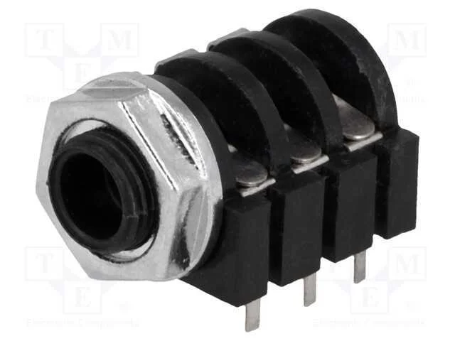 Tomada, Jack 6,3mm, F&ecirc;mea, Stereo, Faixas: 3, para Painel, Tht