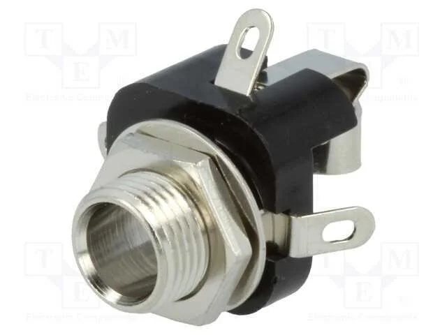 Tomada, Jack 6,3mm, F&ecirc;mea, Stereo, Faixas: 3, Simples, Solda