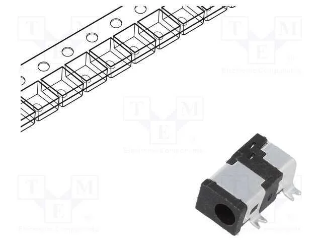 Tomada, de Alimentação Dc, Macho, 2,35/0,7mm, 2,35mm, 0,65mm, Smt