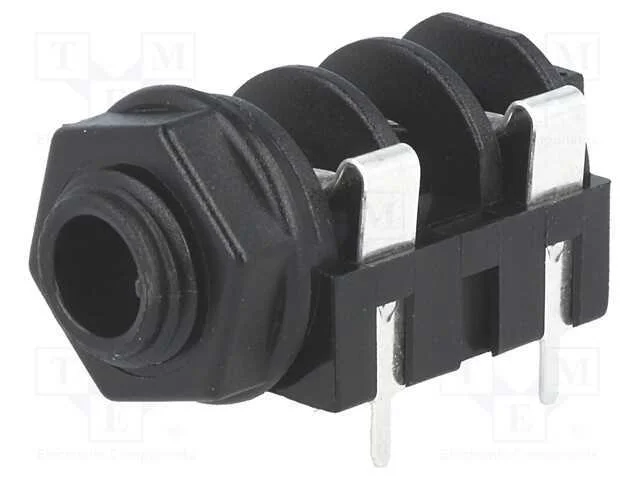 Tomada, Jack 6,3mm, Fêmea, Mono, Faixas: 2, Angulares 90, Tht