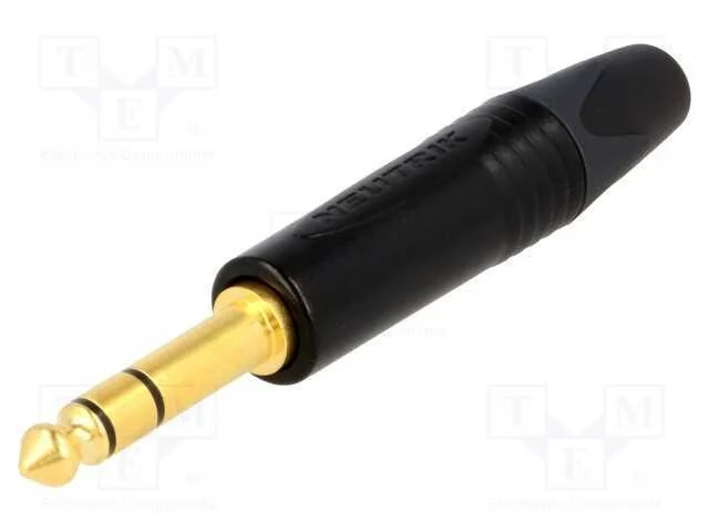 Ficha, Jack 6,3mm, Macho, Stereo, Faixas: 3, Simples, com Cabo, 1mm2