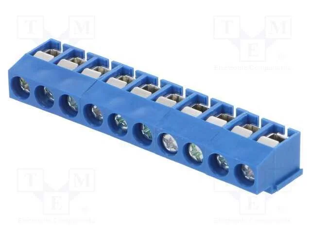 PCB bloco terminal, angulares 90, 5mm, faixas: 10.