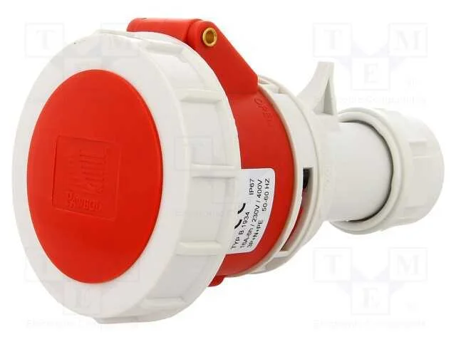 Conector: de alimentação AC 3 fases, ficha, fêmea.