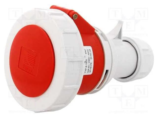 Conector: de alimentação AC 3 fases, ficha, fêmea.