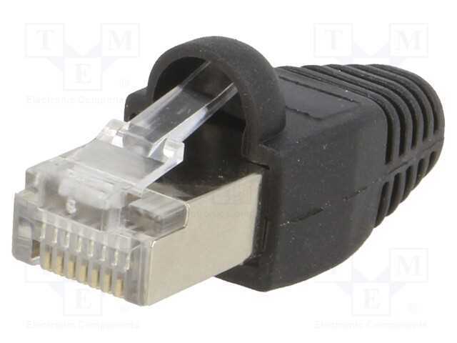 Ficha, RJ45, PIN: 8, Cat: 5e, blindadas,com prote.