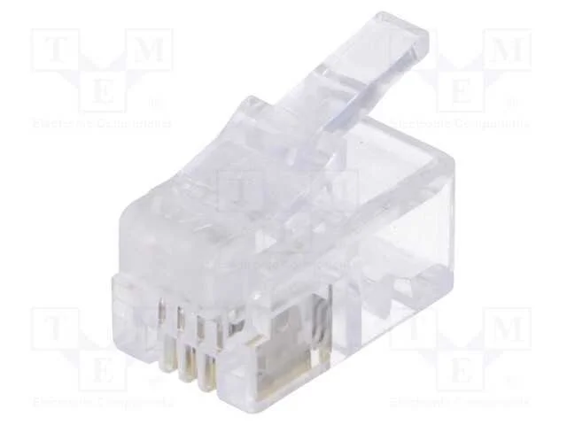 Ficha, Rj10, Pin: 4, Não Blindados, Dourado, Sistema: 4p4c, com Cabo