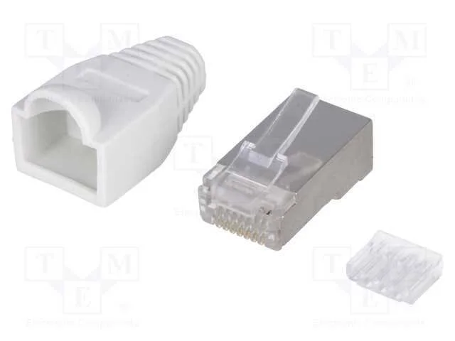 Ficha, RJ45, PIN: 8, Cat: 6, blindadas,com protet.