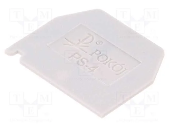Placa extrema, cinzenta, Larg: 1mm, poliamida, -2.