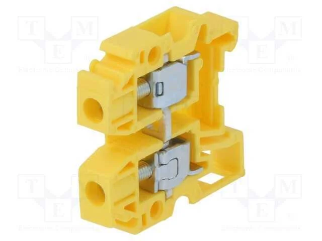 Conector: de Carril, 0,5÷6mm2, Faixas: 1, Braçadeiras: 2, Amarelo