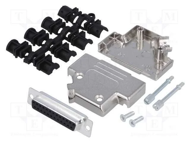 D-Sub, PIN: 25, ficha, fêmea, angulares 45, solda.