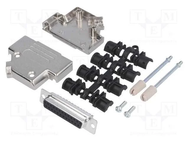 D-Sub, Pin: 25, Ficha, Fêmea, Angulares 45, Solda, com Cabo