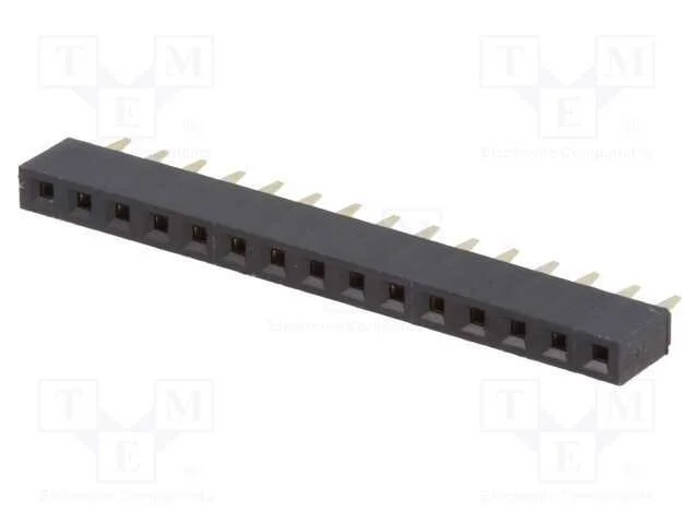 Tomada, Pinos, F&ecirc;mea, Pin: 15, Simples, 2,54mm, Tht, 1x15, Dourado