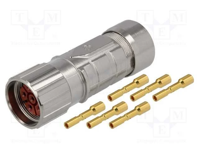 Conector: M23, Ficha, Pin: 6, F&ecirc;mea, Cerrar, com Cabo, Simples, 25a