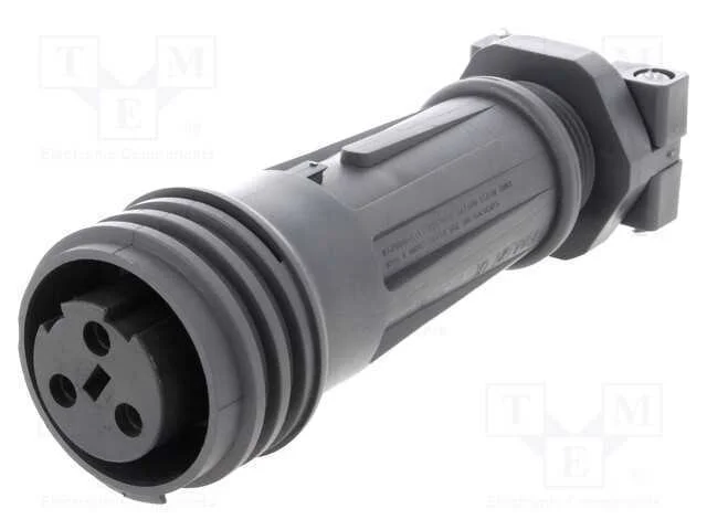 Conector: redondos, ficha, fêmea, PIN: 3, rosca e.