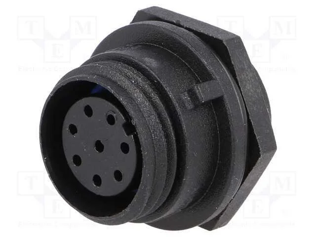 Conector: redondos, tomada, fêmea, PIN: 8, sem co.