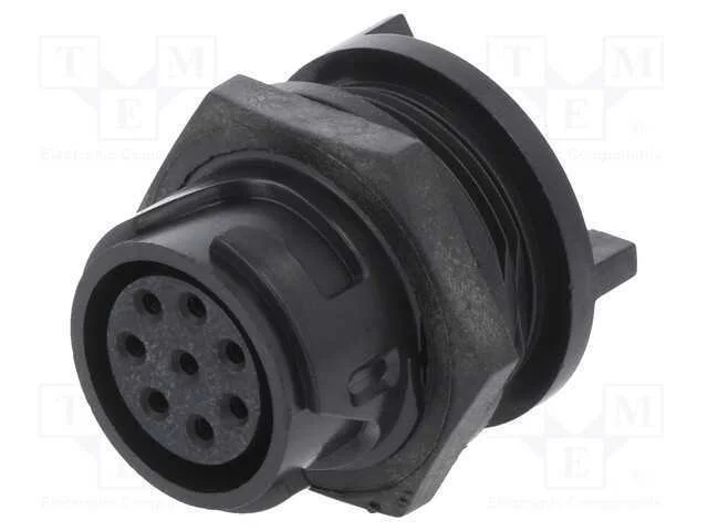 Conector: redondos, tomada, fêmea, PIN: 8, sem co.