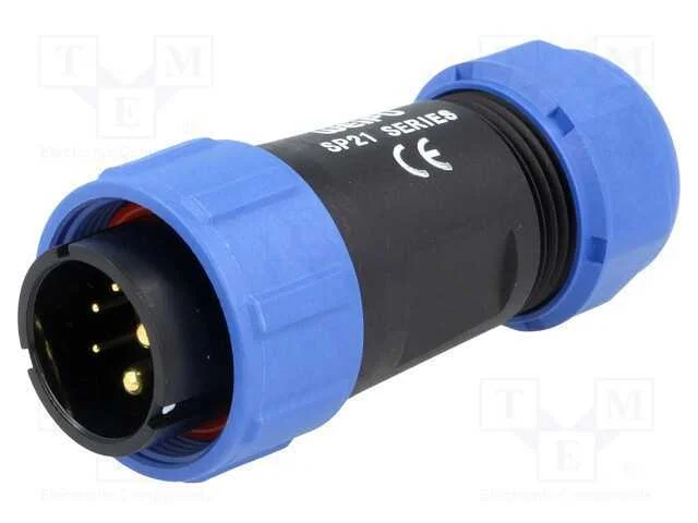 Ficha, SP21, macho, PIN: 5(2+3), IP68, 7÷12mm, 5A.