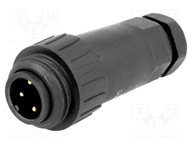 Ficha, Wa22, Macho, Pin: 4, 3+Pe, Ip67, 9&divide;10,5mm, 16a, 400v, Dourado