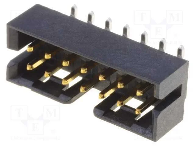 Tomada, Fio-Placa, Macho, Milli-Grid, 2mm, Pin: 14, Smt, Dourado