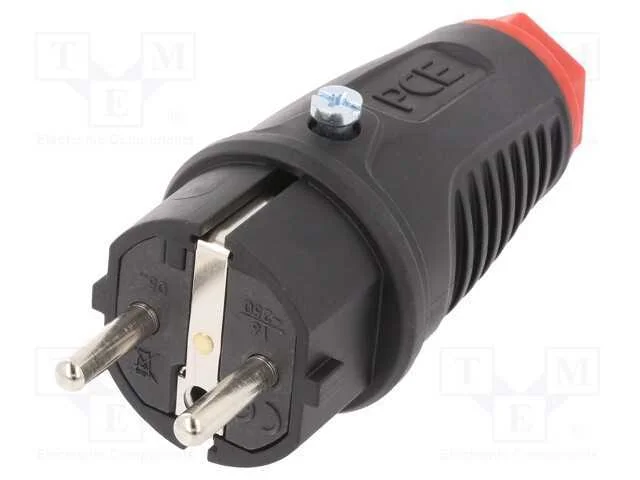 Conector: de alimentação, macho, ficha, 2P+PE, 25.