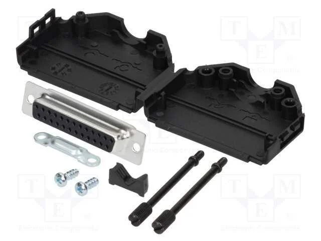 D-Sub, PIN: 25, ficha, fêmea, simples, solda, com.