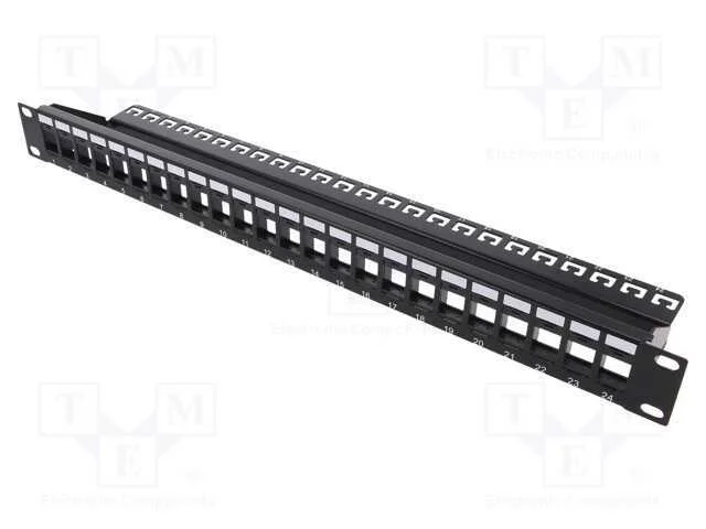 Patch Panel, Painel Patch, Keystone, Preta, Número de Portos: 24