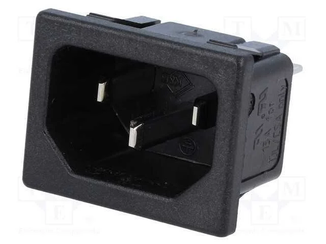 Conector: de alimentação, tomada, macho, 10A, IEC.