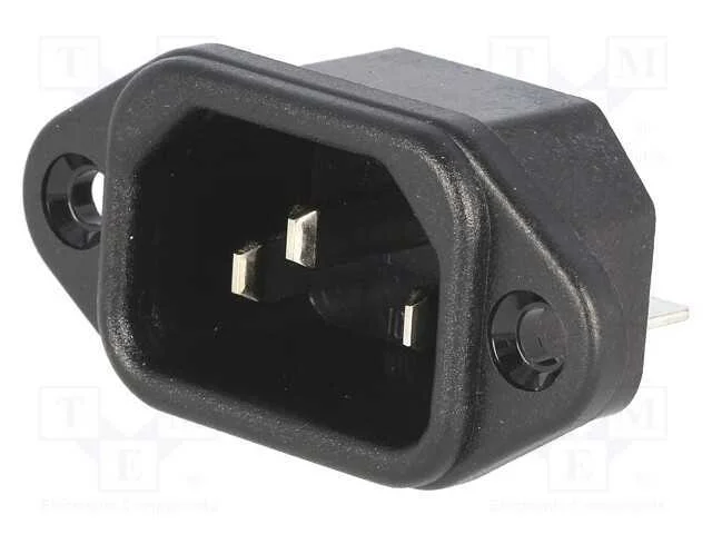 Conector: de alimentação, tomada, macho, 10A, 250.