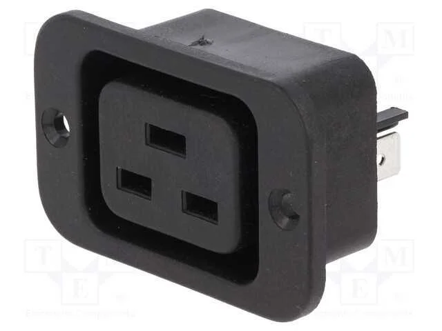 Conector: de alimentação, tomada, fêmea, 16A, IEC.