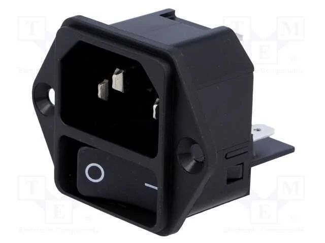 Conector: de alimentação, tomada, macho, 12A, 250.