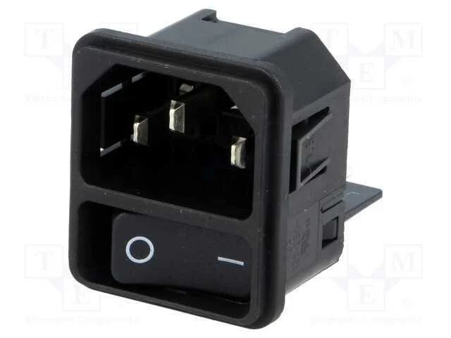 Conector: de alimentação, tomada, macho, 12A, 250.