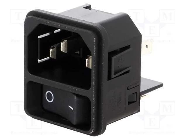 Conector: de alimentação, tomada, macho, 12A, 250.