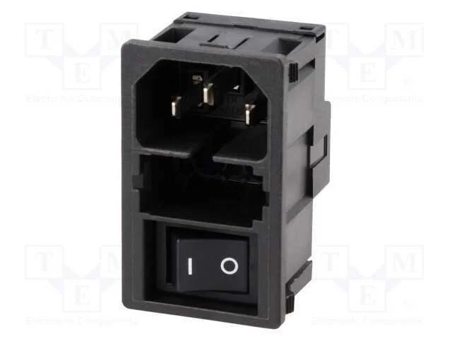 Conector: de alimentação, tomada, macho, 10A, 250.