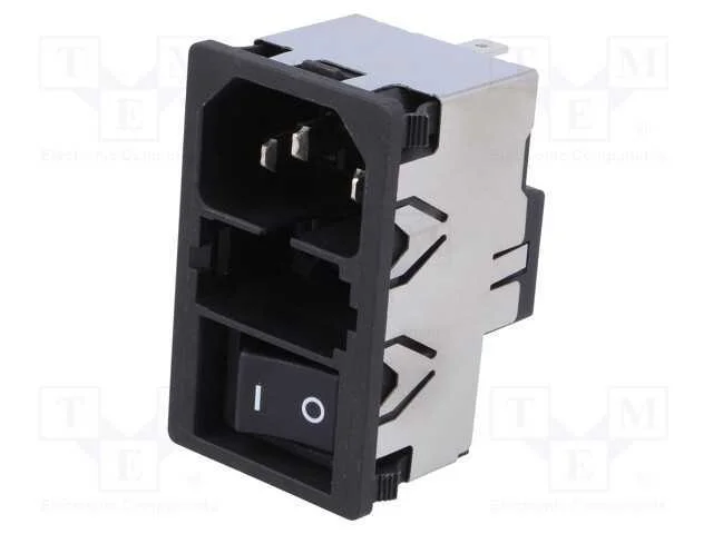 Conector: de alimentação, tomada, macho, 10A, 250.