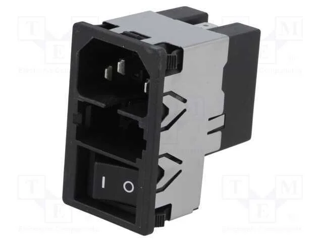 Conector: de alimentação, tomada, macho, 2A, 250V.